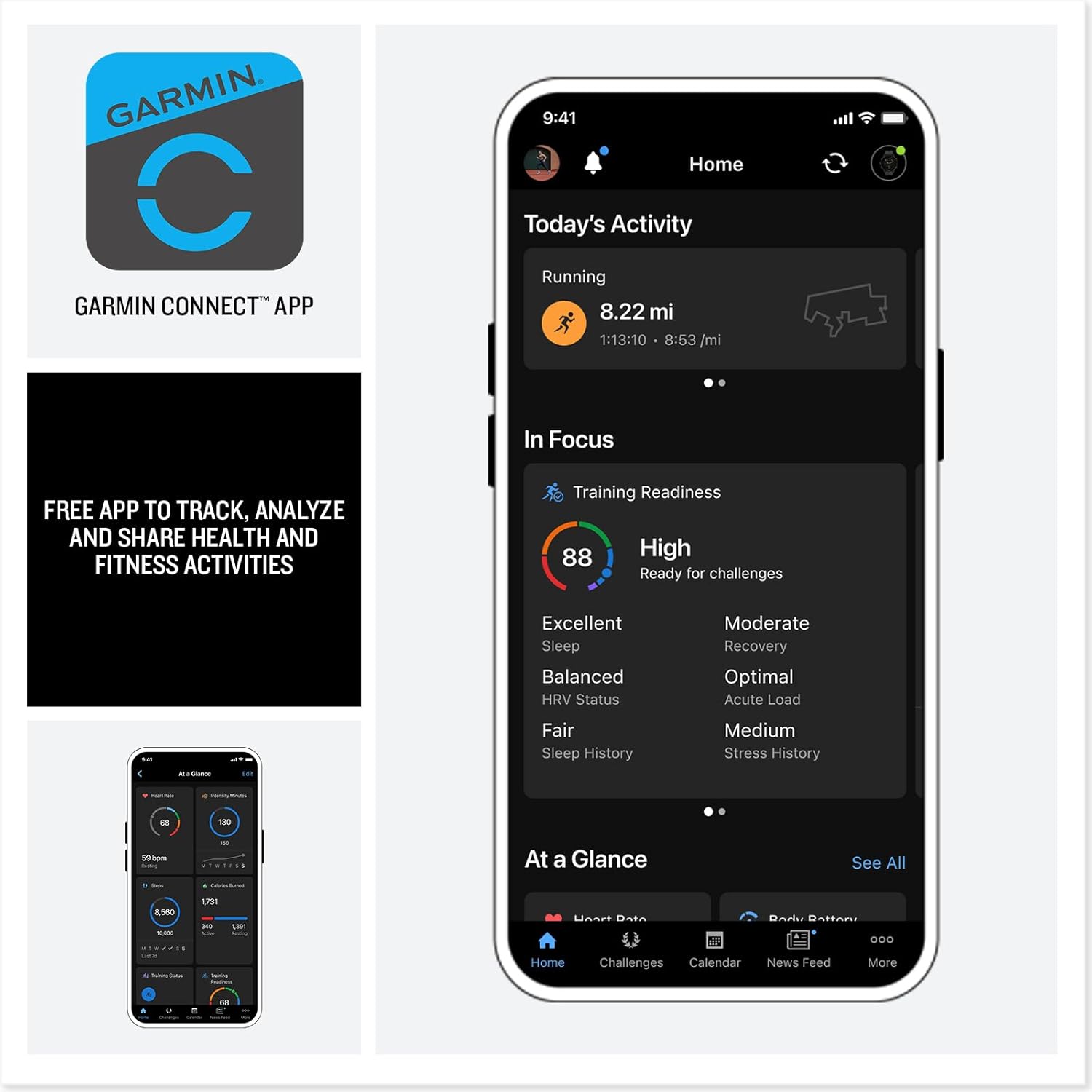 Garmin® Forerunner® 970, Premium GPS Running and Triathlon Smartwatch, AMOLED Display, Built-In LED Flashlight, Carbon Gray DLC Titanium with Black Case and Black/Translucent Whitestone Band