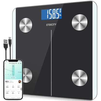 Etekcity Smart Scale for Body Weight, Bathroom Digital Weighing Scale with BMI, Body Fat, Muscle Mass, Accurate Bluetooth Home User Health Equipment Sync Apps