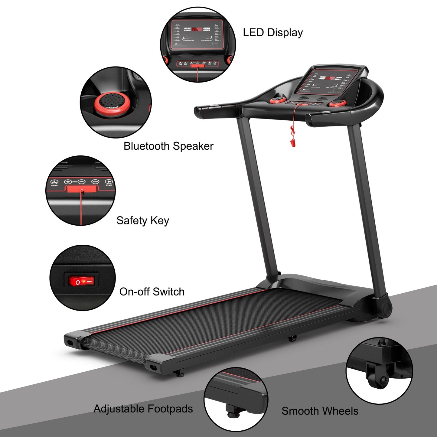 Superfit Electric 2.25HP Running Machine Treadmill APP Control Bluetooth