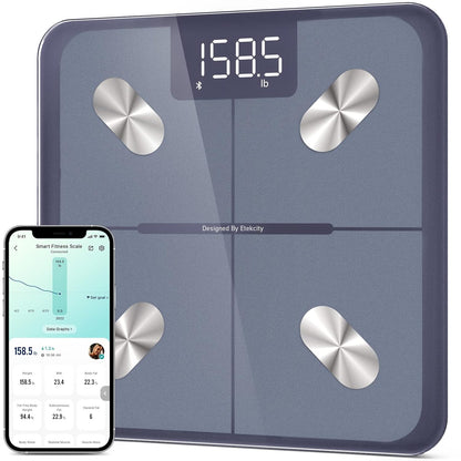 Etekcity Smart Scale for Body Weight, Bathroom Digital Weighing Scale with BMI, Body Fat, Muscle Mass, Accurate Bluetooth Home User Health Equipment Sync Apps