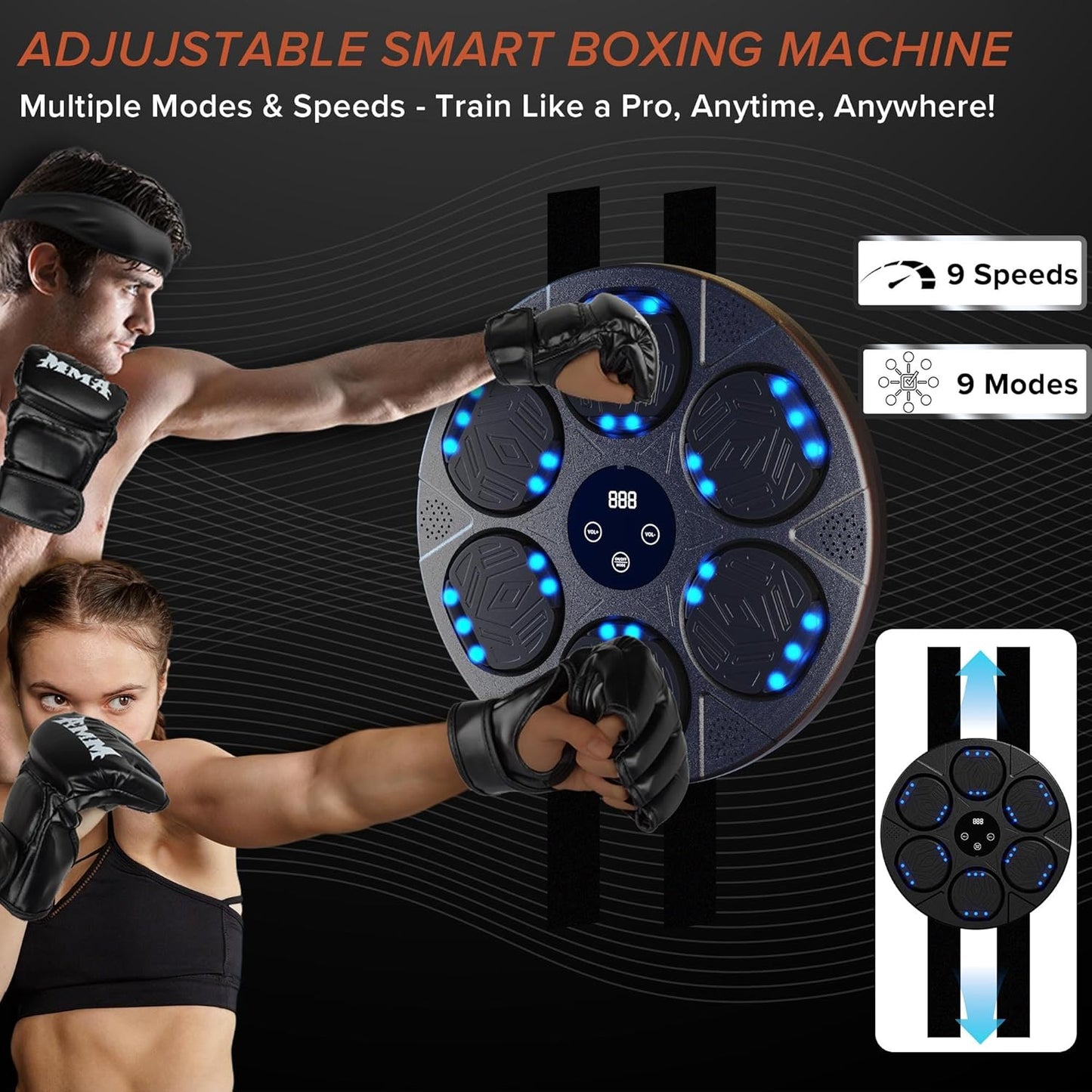 2025 Bluetooth Music Boxing Machine 3.0 for Adults-Kids, Interactive Wall Mounted Workout Punch Game with 4 Gloves for Parent-Child, Light & Sound Training, Home Fitness & Stress Relief