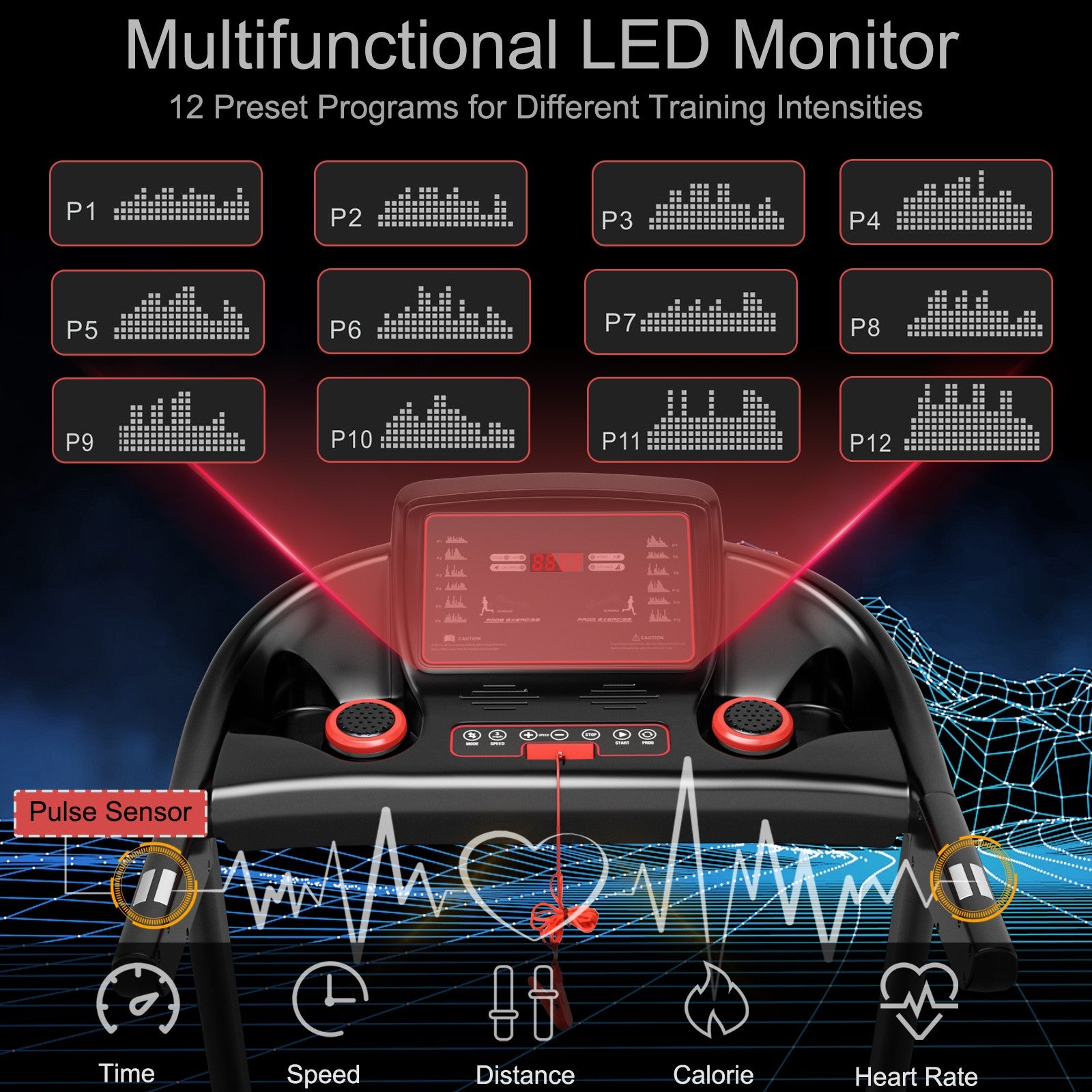 Superfit Electric 2.25HP Running Machine Treadmill APP Control Bluetooth
